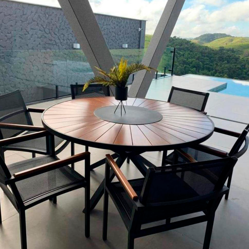 Jogo de Mesa Com 6 Cadeiras em Tela Sling