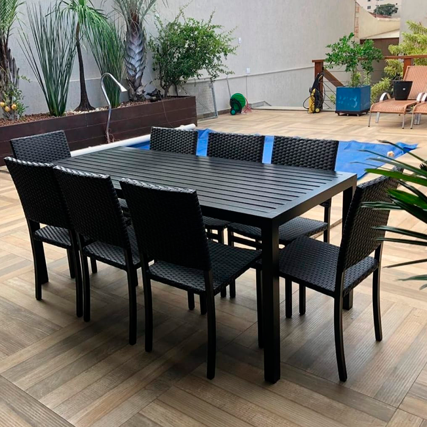 Jogo de Mesa Com 8 Cadeiras Grande